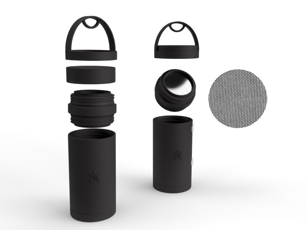 26oz TurtleShell™ Wide Mouth Stainless Steel Bottle w/ Storage Cap and Silicone Handle