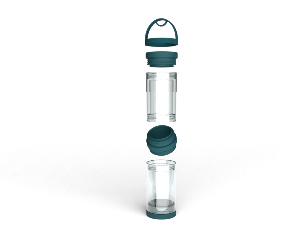 26oz TurtleShell™ Wide Mouth Glass Bottle w/ Handle