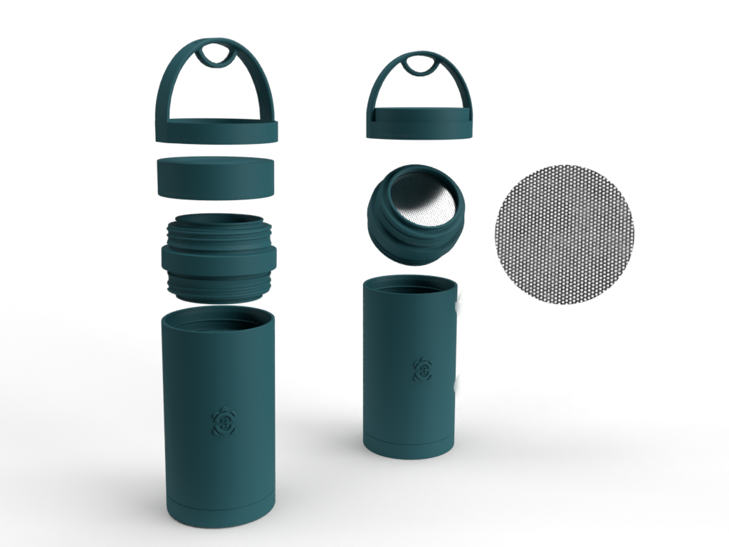 26oz TurtleShell™ Wide Mouth Stainless Steel Bottle w/ Storage Cap and Silicone Handle